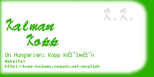 kalman kopp business card